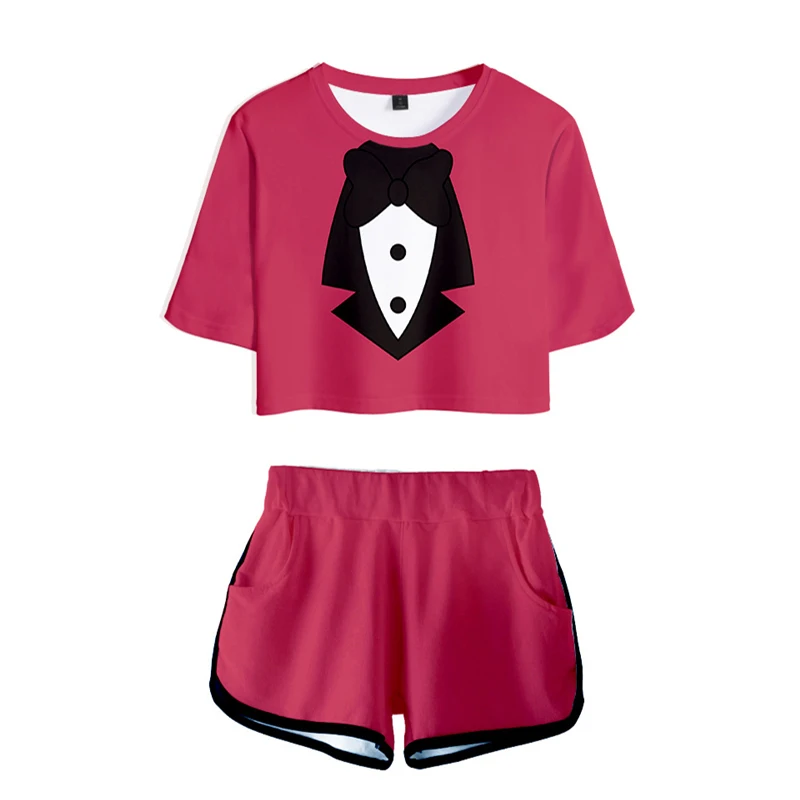 Аниме Hazbin Косплей Спортивная одежда Женская футболка футболки шорты Чарли
