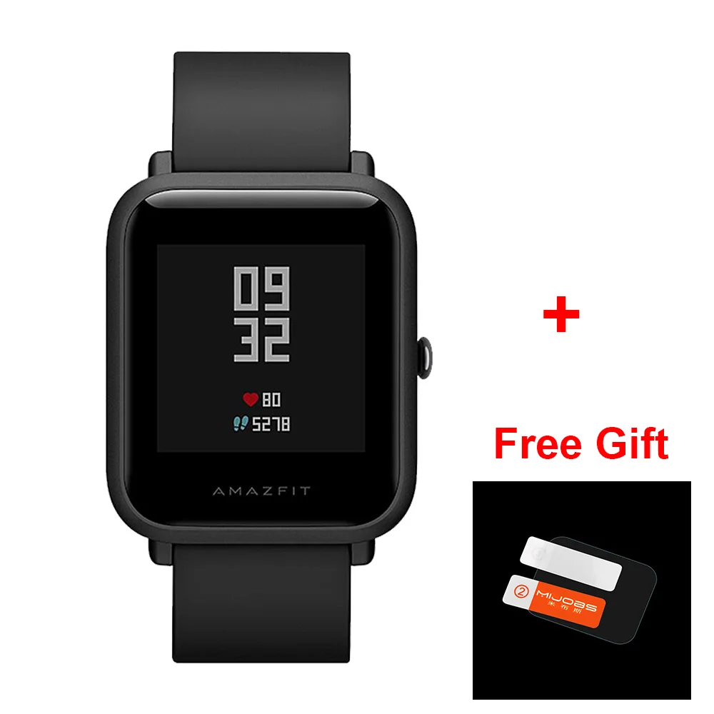 [] глобальная версия Huami Amazfit BIP BEEP GTR gps IP68 Водонепроницаемые Молодежные Смарт-часы трекер здоровья умные часы - Цвет: Obsidian black
