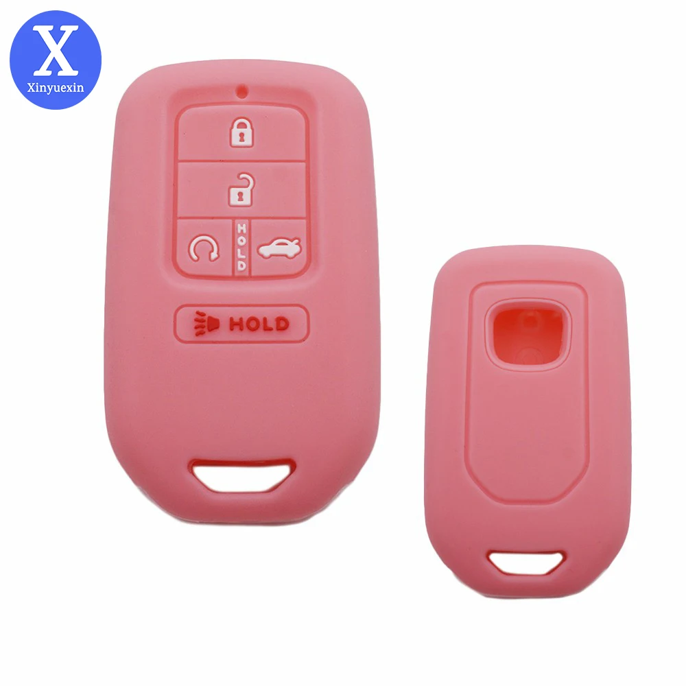 

Xinyuexin Silicone Key Fob Protect Skin Cover Case for Honda 2017 2018 2019 Pilot Accord Civic CRV Freed 5 Button Keyless Remote