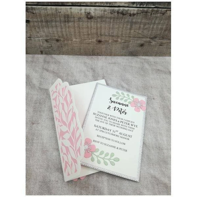 Открывающийся конверт с узором листьев + металлические высекальные штампы для