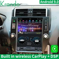 krando 12 1android 9 tesla vertical screen car radio for toyota prado 150 2010 2017 navigation multimedia player dvd gps