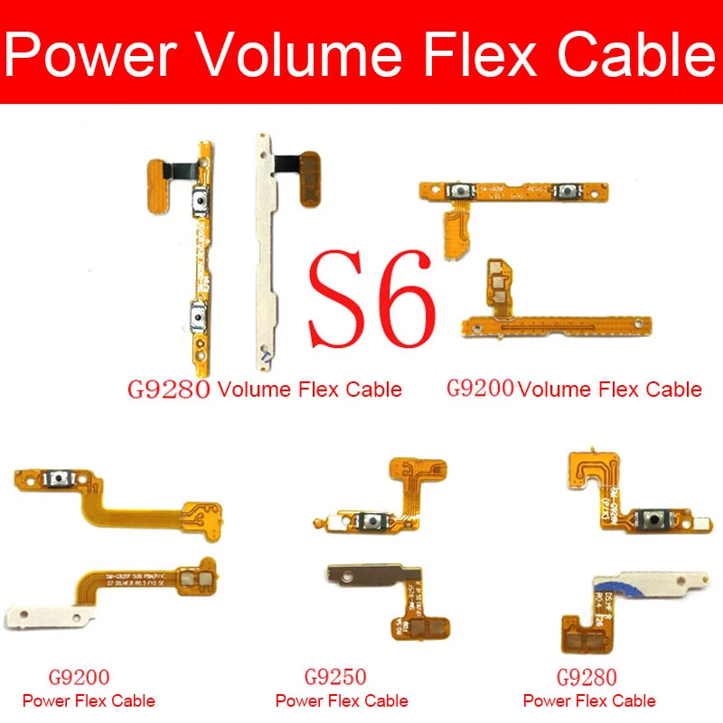 

Volume & Power Side Button Flex Cable For Galaxy S6 S6 Edge Plus G920F G9200 G9250 G9280 On/off Power Volume Control Replacement