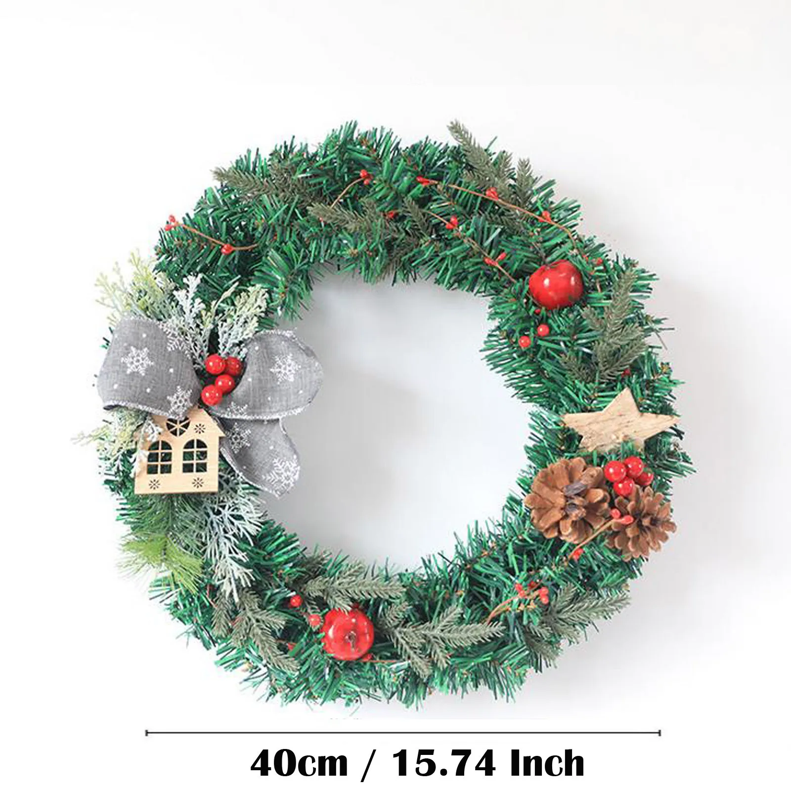 

45# Garland Door Hanging Christmas Wreaths&Garlands Cane Circle Simulation Cotton Wreath Decoration Decorations Wreath Hanger