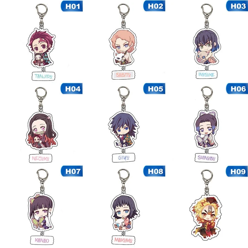 

Anime Demon Slayer Keychain llavero Blade Of Ghost Key Chains Choker Kamado Tanjirou Same Jewelry Anime Fans Gift brelok