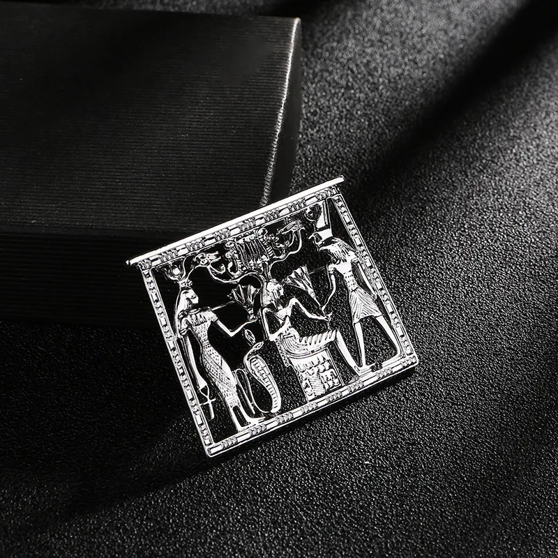 Винтажная полая Геометрическая прямоугольная золотая металлическая брошь