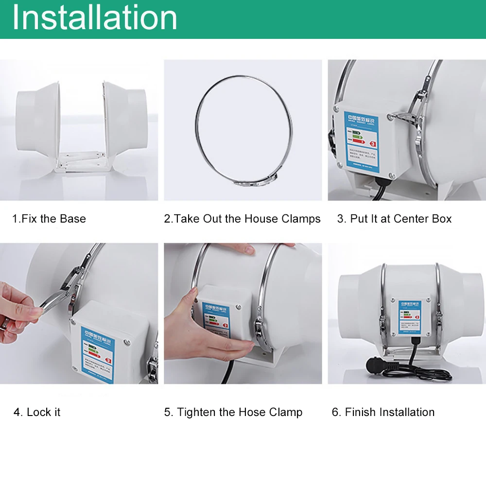 

BEYLSION 4/5/6/8 Inch Grow Tent Full Kit Centrifugal Fans Activated Carbon Air Filter Set Indoor Hydroponics for Grow Box Indoor