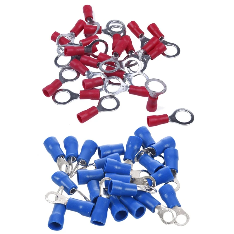 50 шт. изолированное обжимное кольцо клеммного провода разъем 25 16 14AWG M8 и 22 16AWG