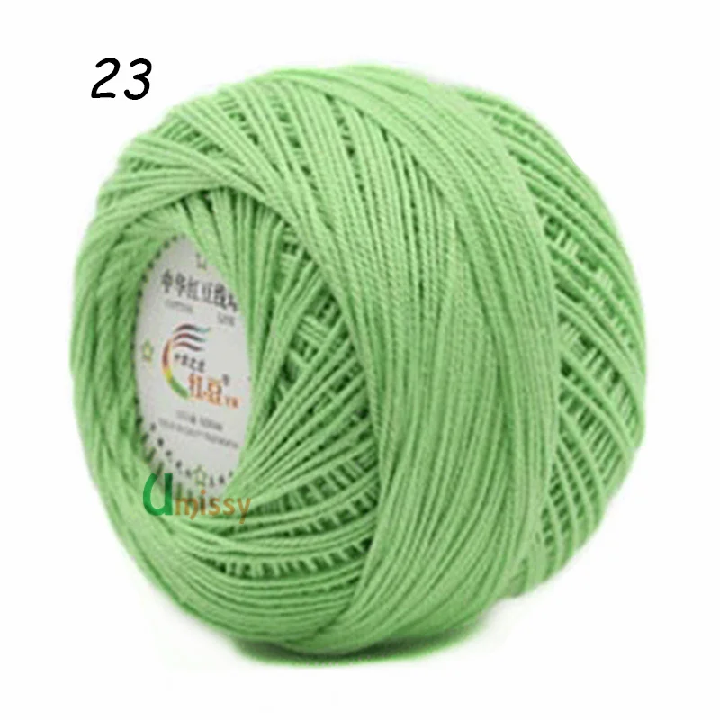 23 1pc 1 шт. Пряжа хлопок вязаные шапки3# Кружева Пряжи Хлопчатобумажной Пряжи для Вязания Тонкой Гребенной Пряжи С Использованием 2.5 мм Крючком 50 г/шт - Цвет: 23 1pc