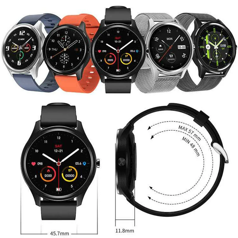 

DT55 Bluetooth Smart Watch Men Women Heart Rate Fitness Tracker Blood Monitor Full Touch Bracelet Sport Waterproof Smartwatch