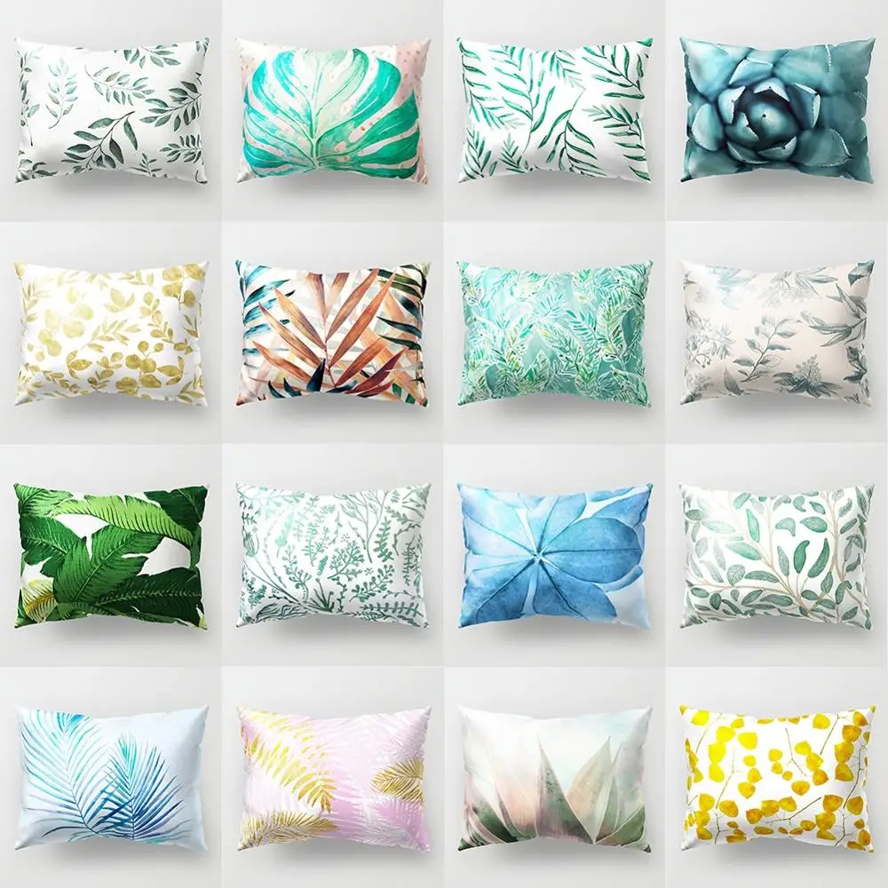 Прямоугольная короткая плюшевая наволочка для подушки цветочный рисунок