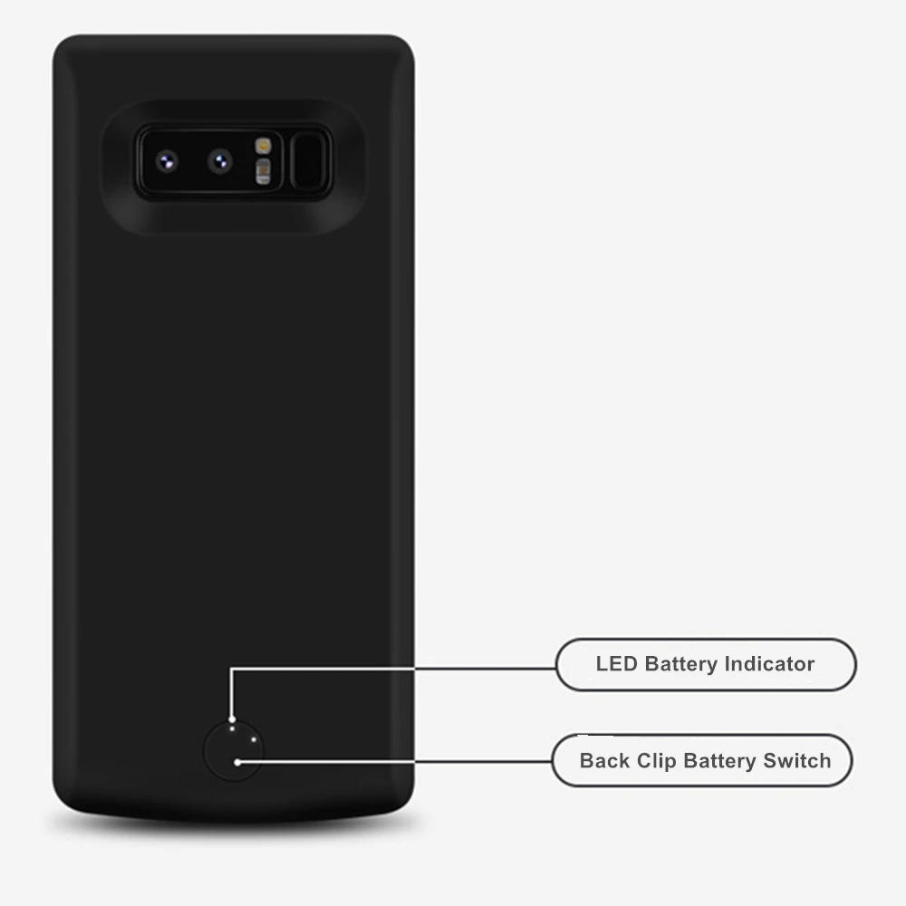 Быстрая зарядка 2 а для Samsung Galaxy Note 8 чехол аккумулятора 6500 мАч Внешнее зарядное