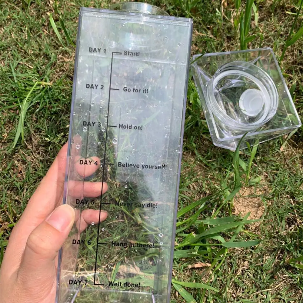 Бутылка для воды со временным маркером без БФА пластиковая бутылка молочной 1000