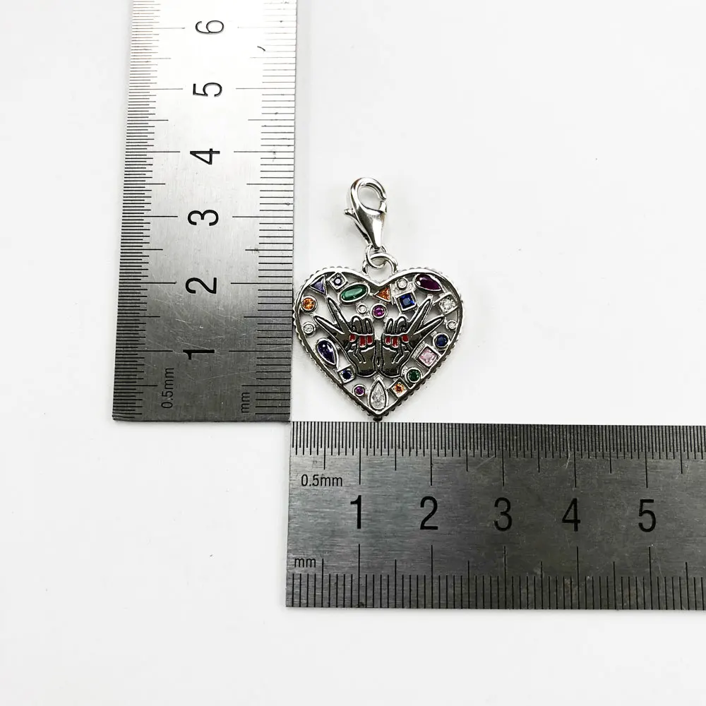 Подвеска-знак победы подвеска в виде сердца из стерлингового серебра 925 пробы с