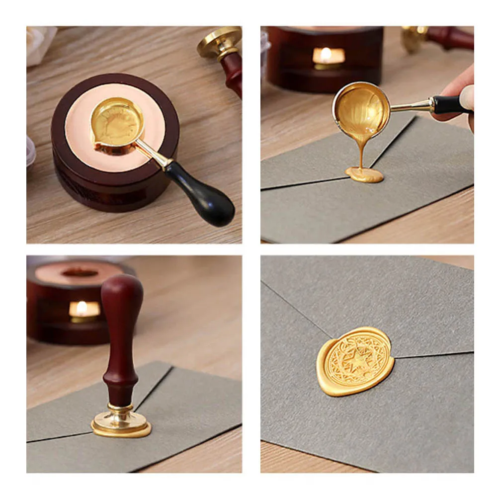 

DIY Vintage Octagonal Sealing Wax Tablet Set with Spoon Sealing Stamp for Scrapbooking Wedding Packaging Envelope Invitation