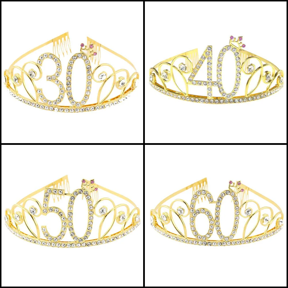 Тиара с короной на день рождения для женщин повязка голову хрустальными стразами
