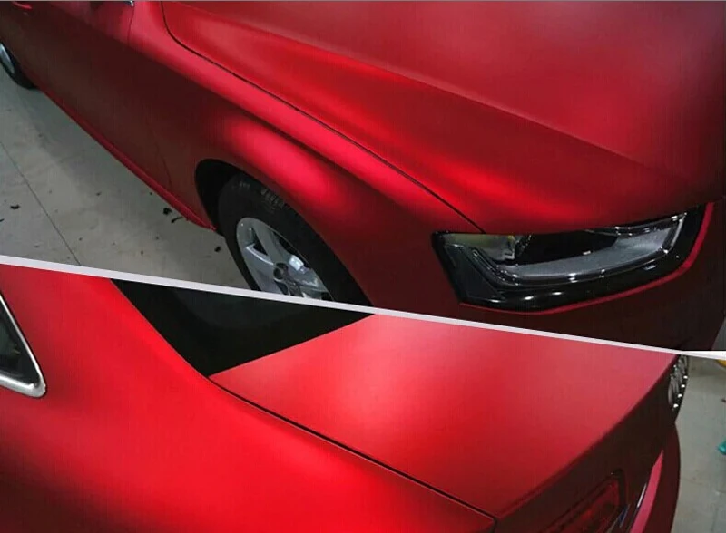 

Stretch Ice Metallic Red Vinyl Wrap Film Air Release Film Matt Chrome Car Wrap Foil DIY Styling Sticker Wrapping