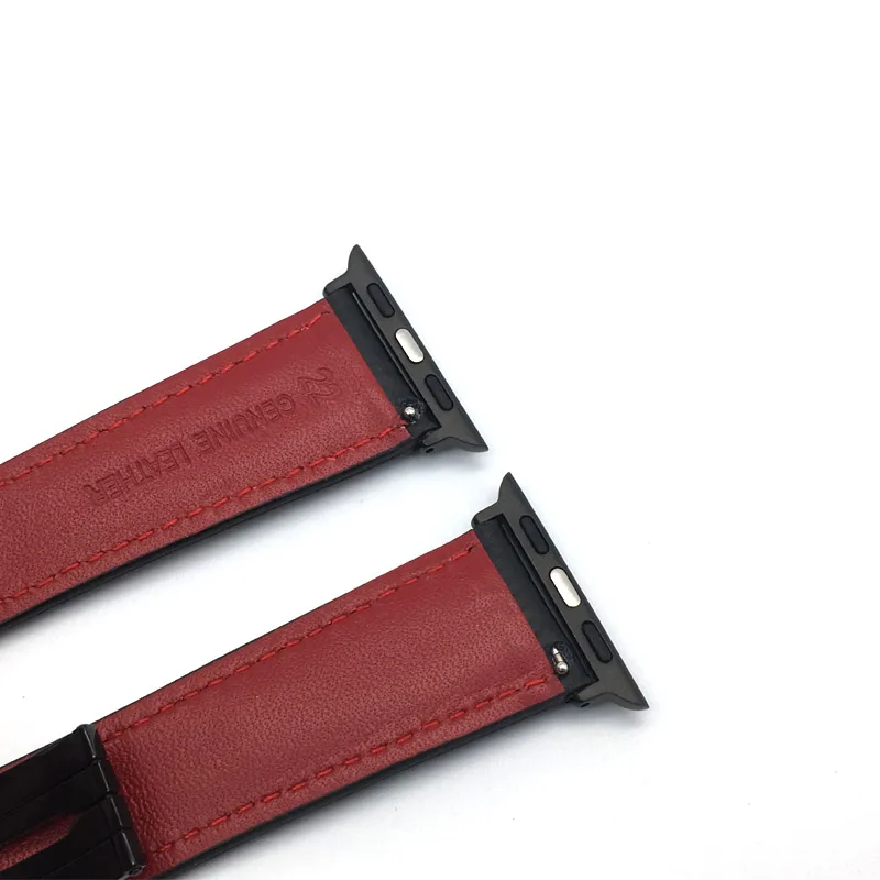Ремешок для Apple Series 6 5 44 мм ремешок из натуральной кожи браслет углеродного