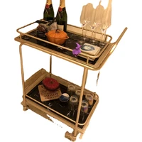 european style drinks trolley golden trolley hotel drinks trolley dining car household mobile cart double layercd