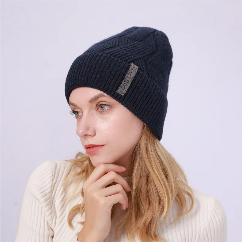 NUZADA брендовые зимние вязанные шапочки Skullies шапочки шапки s мужские женские шерстяные плюс бархатные со стразами шапка с наушниками уличные лыжные теплые шапки