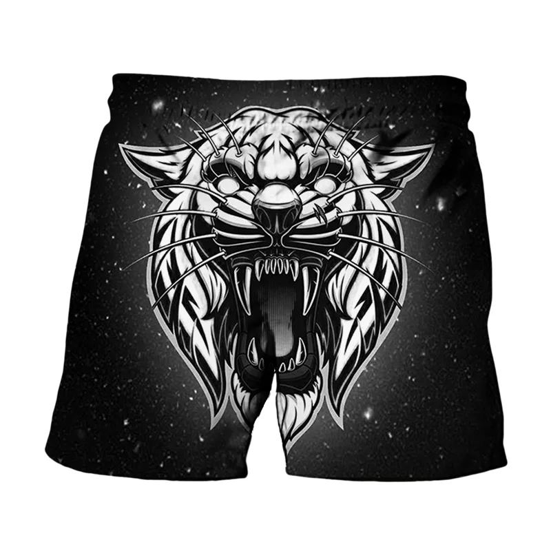 

2021Cool Summer 3D Printing Animal Tiger Head Men's Sexy Swimsuit Shorts Running Surfing Guick-Drying Men's Beach Shorts