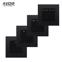 avoir light switch wall switches pc plastic black wall panels frame power button rocker switch for home 1 2 3 4 gang 1 2 way