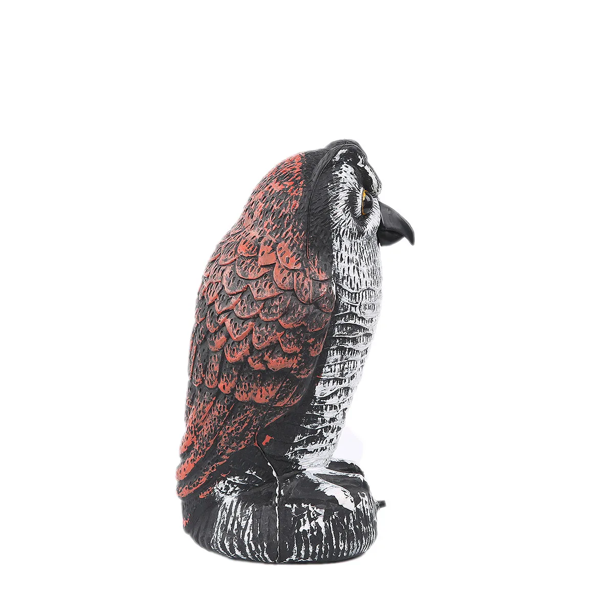 

Outdoor Owl Decoy Bird Repellent Pest Control with Flashing Eyes Frightening Sounds Garden Protector Decoration