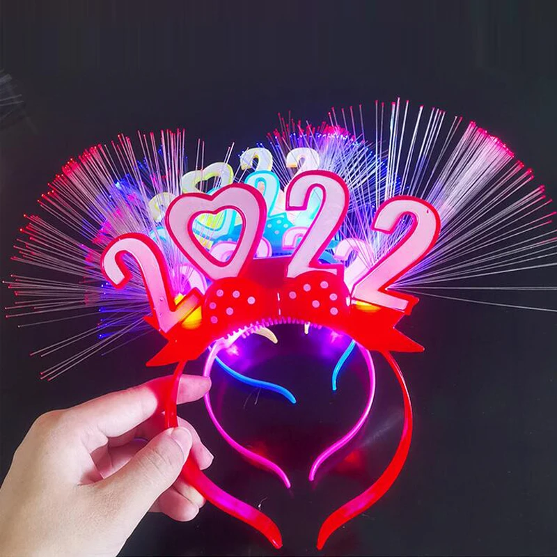 

2022 корона с новым годом оптические волоконные легкие ленты для волос фотореквизит Рождество Новый год аксессуары для волос для вечеринки и...