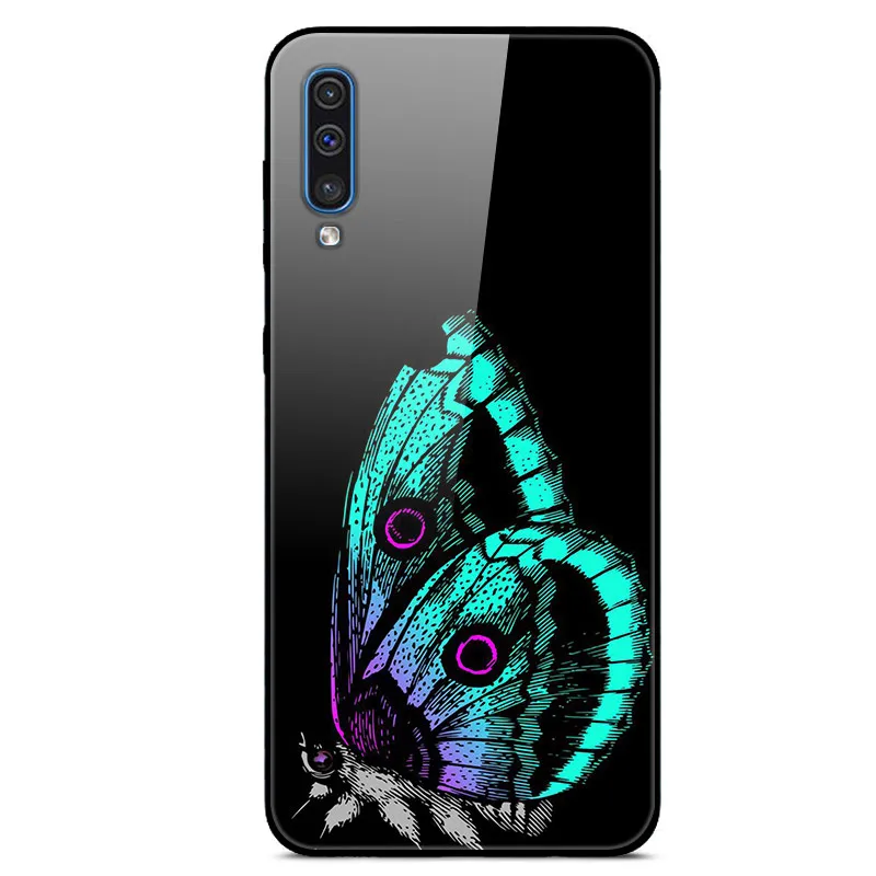 17 Для samsung A70 чехол закаленное Стекло жесткая накладка на заднюю панель для samsung Galaxy A30S A50S A10S чехол для телефона бампер A10 A20 A30 A40 A50 70 - Цвет: 17