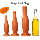 Анальная пробка для женщин, силиконовая, в форме бутылки, большой фаллоимитатор анальный расширитель