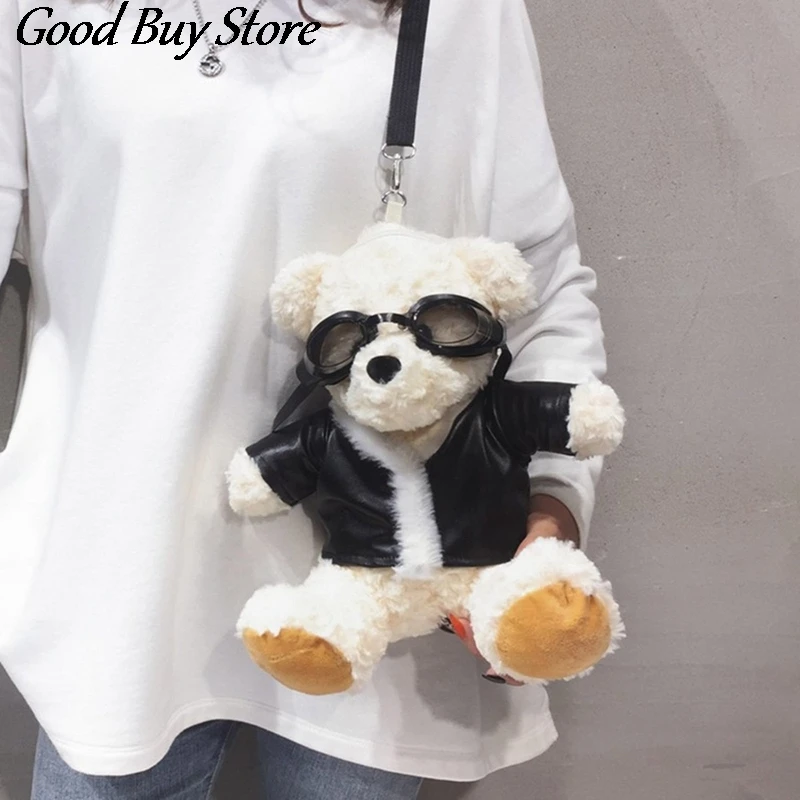 

Cute Bear Crossbody Bag Children Kids Soft Plush Shoulder Bags Animal Lovely Belts Purse Plush Stuffed Toys Handbags School