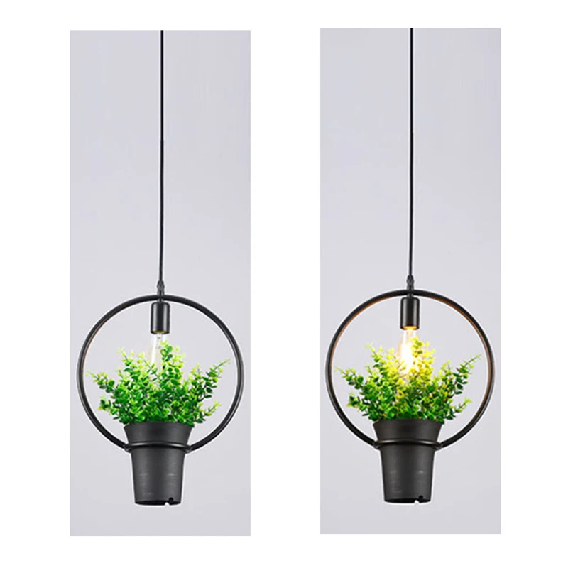 Черное кольцо зеленый завод висячие лампы Ретро промышленный ветер личность