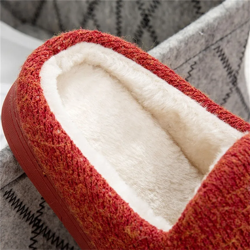 Нескользящие хлопковые тапочки с рождественским оленем Милая женская теплая