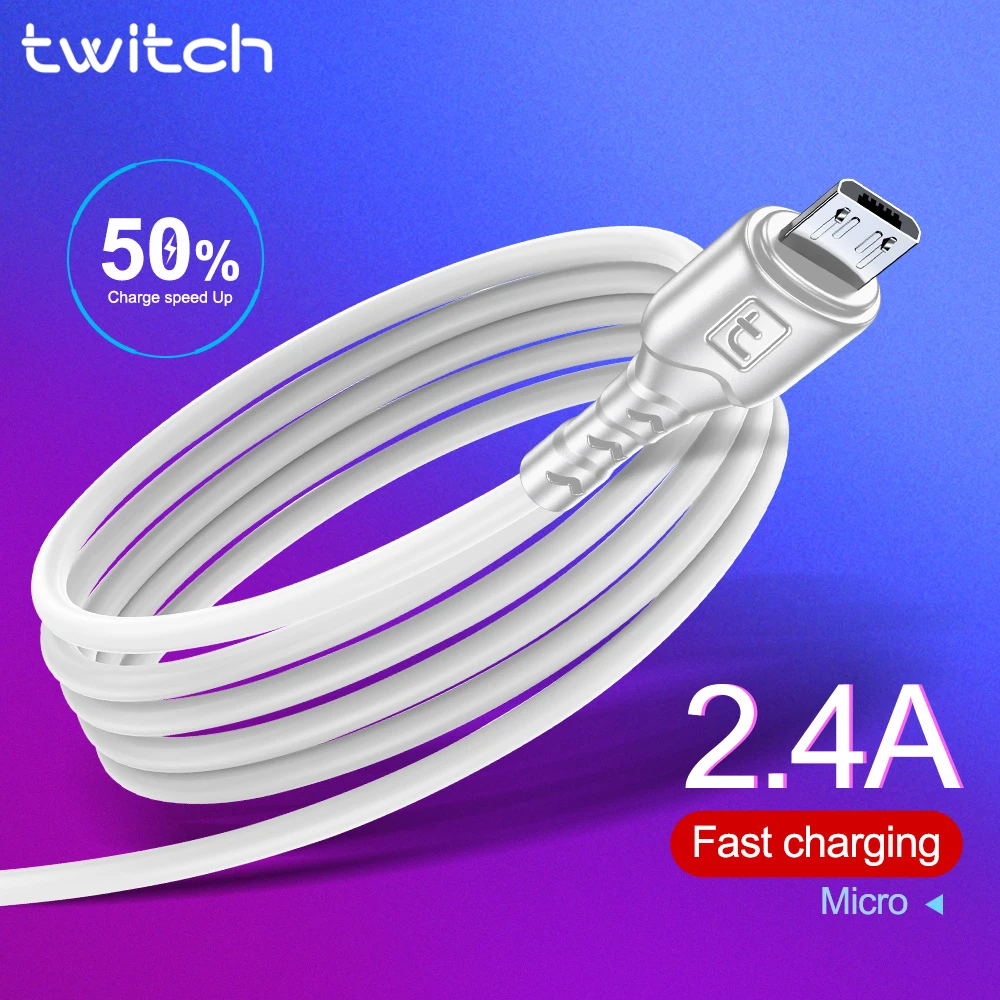 Twitch Micro USB 2.4A для Xiaomi Redmi Note 5 Pro Samsung S7 Android зарядное устройство дата телефон