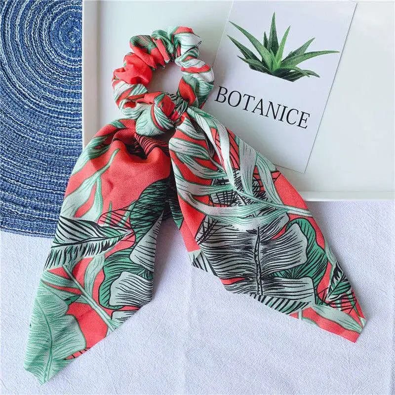 Женские резинки для волос с бантом в стиле бохо модные принтом держатель