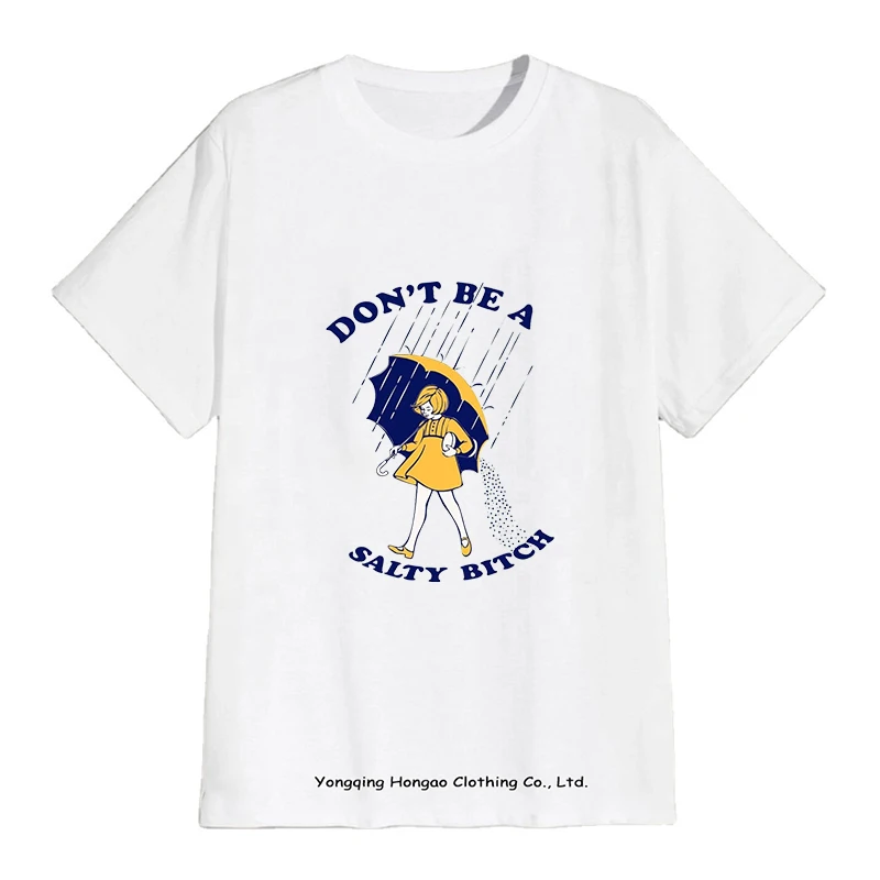 

High Quality Wholesale Tshirt Women 100% Cotton Plus Size T-Shirts For Women Don't Be a Salty Bitch Graphic TShirt