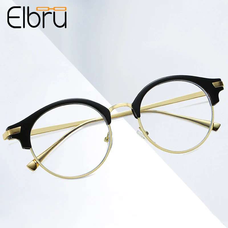 Elbru анти синий светильник полуоправа очки для женщин и мужчин Ретро