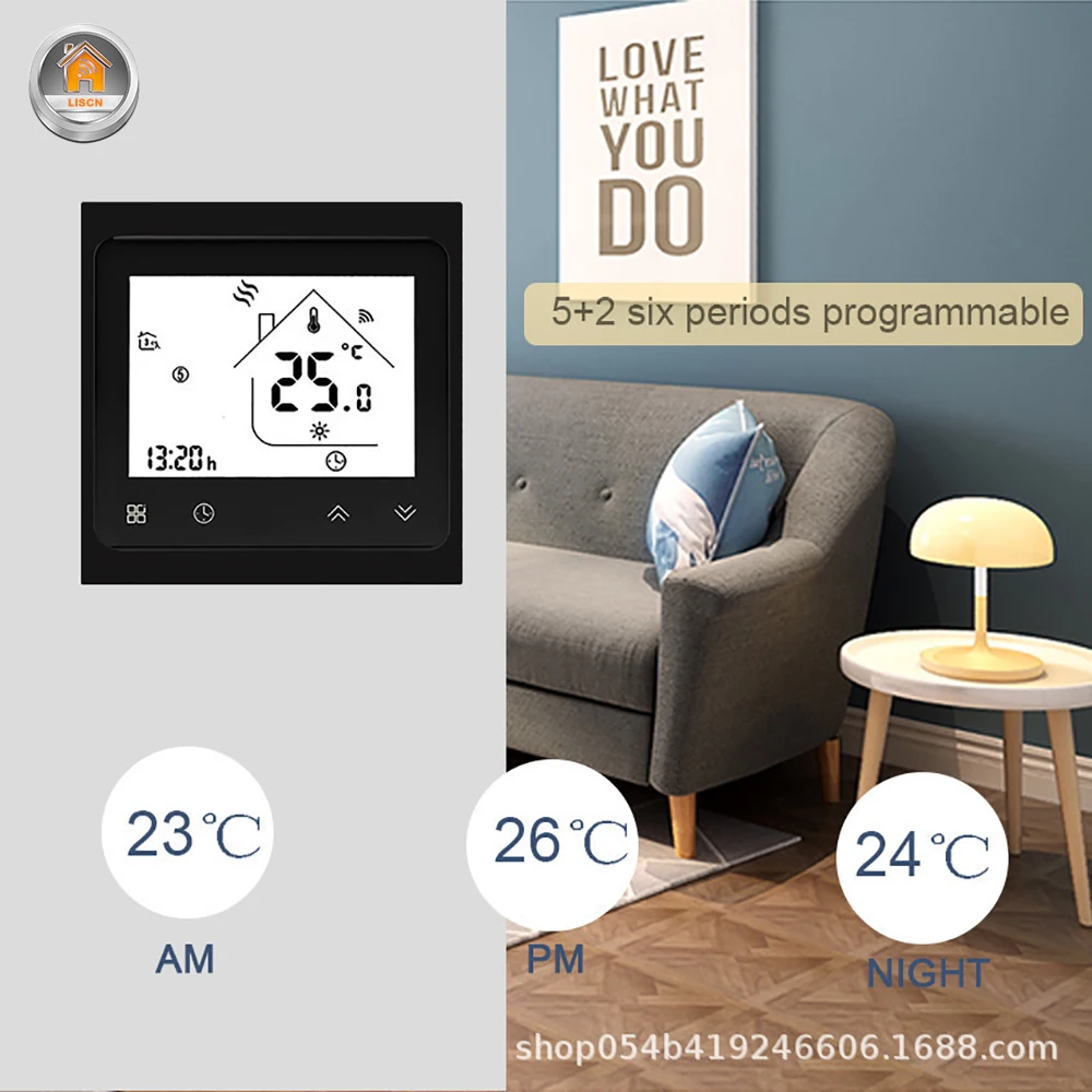 Термостат умный сенсорный температурный контроллер программируемый Google Home