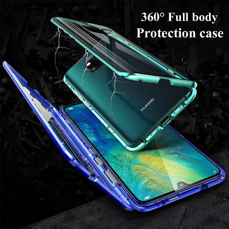 Magnetic Absorption Flip Phone Cases for Huawei Mate 10 10Pro 10lite Back Cover Metal Glass Mate10 Mate10Pro Mate10Lite Pro Lite | Мобильные