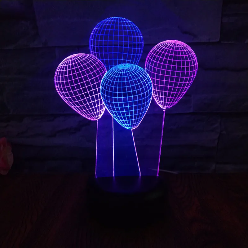 

Удивительные Красочные воздушные шары 3D светодиодный светильник для дома, вечеринки, спальни, декоративное освещение, настольная лампа для...