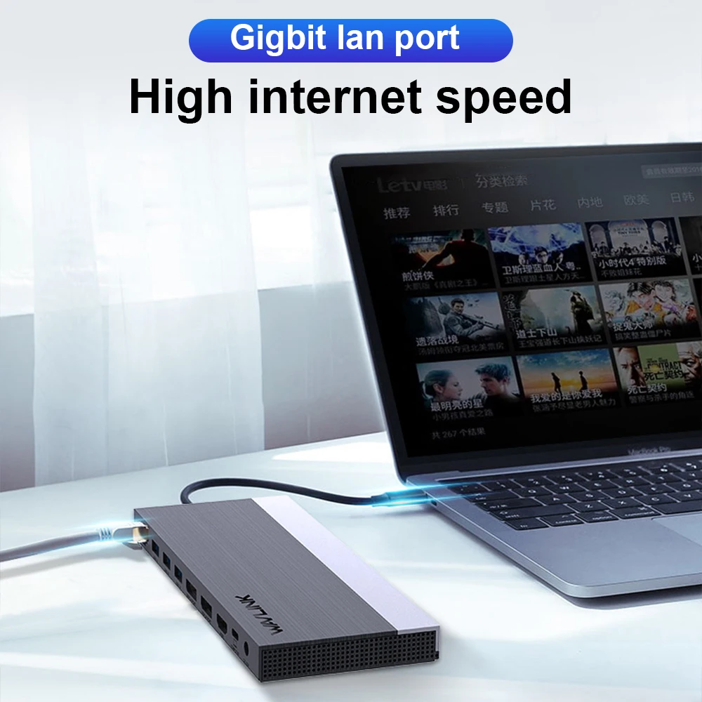 Wavlink USB C док станция MST с тройным дисплеем 4K 60 Гц 2 DP HDMI совместимыми гигабитными
