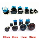 12161922 мм Металлическая черная Водонепроницаемая кнопка для Переоборудования Автомобиля, компьютер, пусковой переключатель, светодиодный светильник, 3 в, 5 В, 12 В, 24 В, 220 В, самоблокировка, самосброс