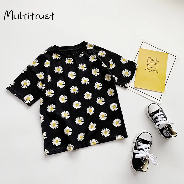 1-6T Toddler Infant Kids Baby Girls Boys T-shirt Summer Fashion Daisy Print Short Sleeve Tops Tee Shirt Clothes Outfits | Детская одежда