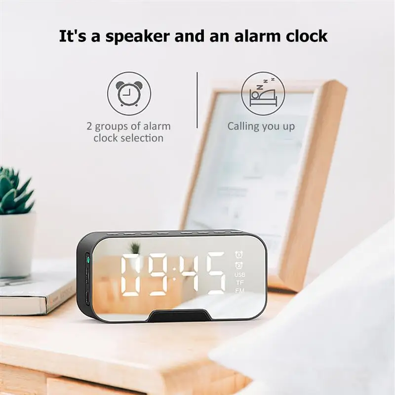 Высококачественные многофункциональные простые зеркальные Bluetooth часы аудио