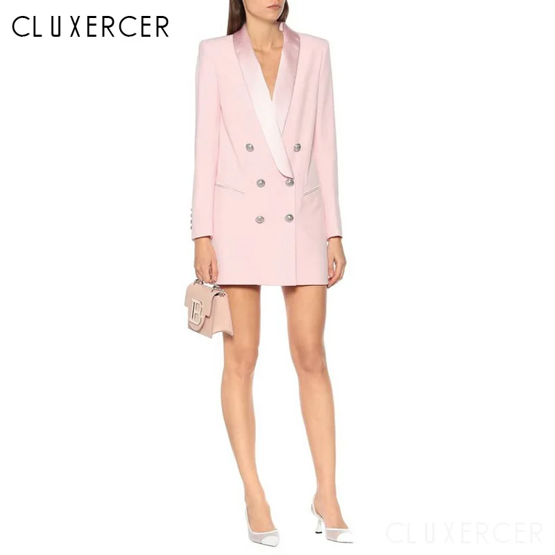 Женский блейзер с длинным рукавом элегантный двубортный пиджак воротником шалью