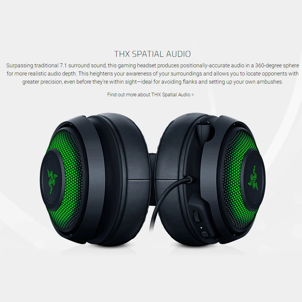 Razer Kraken Ultimate RGB USB игровая гарнитура THX 7 1 пространственный объемный звук Chroma