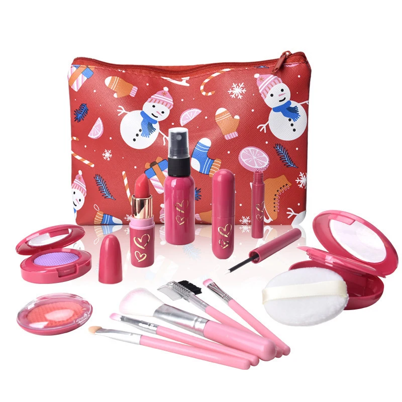 

New Christmas Girls Makeup Set Princess Cosmetics Make Up Set Bag Safe Washable Kids Pretend Play Toys For Children Girls Gifts
