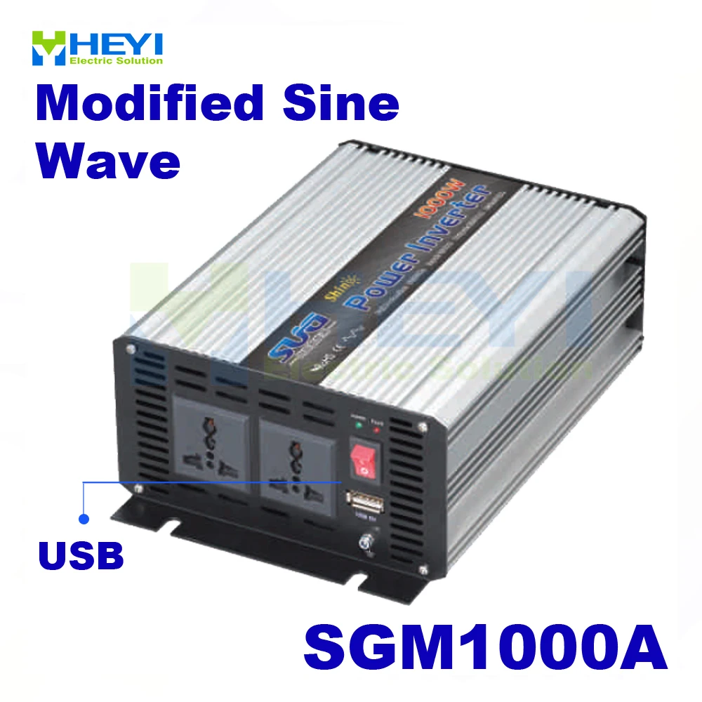Модифицированный синусоидальный инвертор 1000 Вт с USB входом 12VDC 24VDC 48VDC выход 110VAC