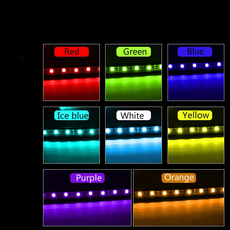 4 полосы 5050 9SMD RGB LED Свет Голосовое управление Авто Стайлинг декоративные