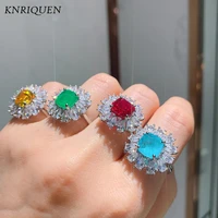 2022 trend 99mm paraiba tourmaline emerald topaz ruby rings gemstone lab diamond wedding party ring for women fine jewelry gift