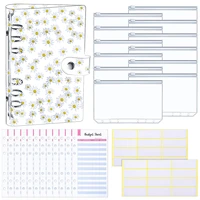 27 pieces a6 binder pvc notebook cover budget envelopes system planner with 12 clear zipper pockets budget sheets and labels